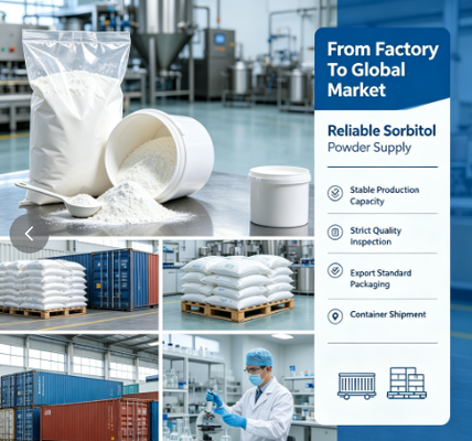 High Purity Fine Sorbitol Powder Food Grade Sweetener Bulking Filler For Chewing Gum Zero‑sugar Gummy Baked Goods Production Raw Material