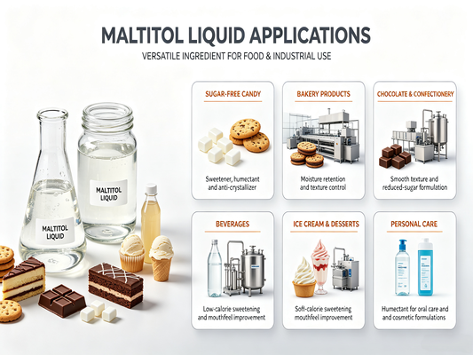 Food Grade Maltitol Syrup Clear Viscous E965 Polyol Liquid Non‑Cariogenic Sweetener for Sugar‑Free Candy, Bakery Fillings and Oral‑Care Products
