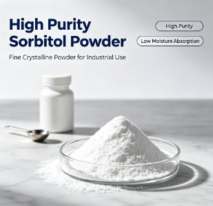 Food & Cosmetic Grade Sorbitol Powder White Crystalline D‑Glucitol Polyol Used As Sweetener Humectant Bulking Agent For Sugar‑Free Food Oral‑Care And Skincare Production
