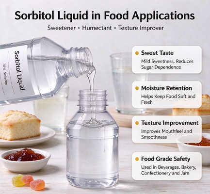 Sorbitol Liquid 70% Bulk Wholesale Supplier, Sugar-Free Syrup Sweetener for Candy, Beverage & Oral Care