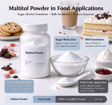 Sugar-Free Maltitol Powder for Chocolate, Candy & Chewing Gum, Wholesale Bulk Sweetener Supply