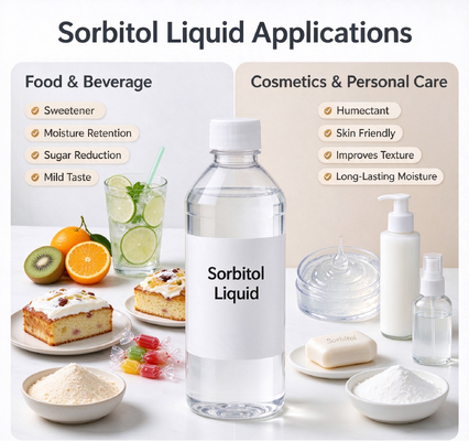 Sorbitol Solution for Bakery, Soft Drink and Pharmaceutical Manufacturing, Liquid Polyol Sweetener and Moisture Retainer in Bulk