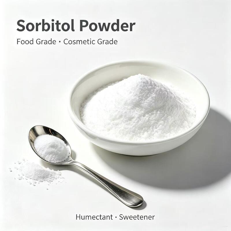 Sorbitol Powder Food Grade 80-400 Mesh, E420 D-Glucitol, Sugar Alcohol Humectant for 80-400 Mesh Multi Grade, 25kg PP Bag